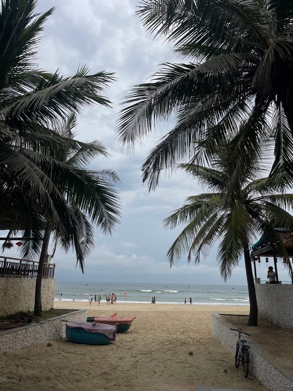 Cloudy morning at Da Nang's beach and city streets