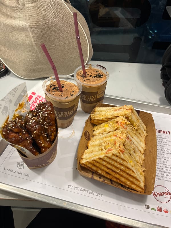 Lunch documented at Khana's restaurant in Dhaka