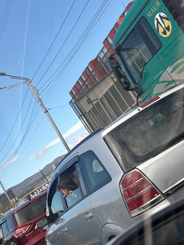 Morning traffic and parked vehicles observed in Tbilisi streets
