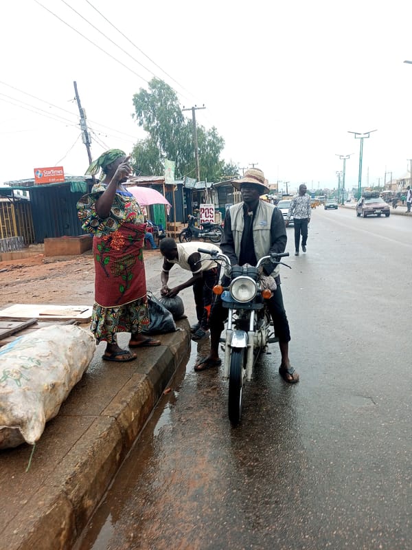 Wet morning street scenes show daily market life