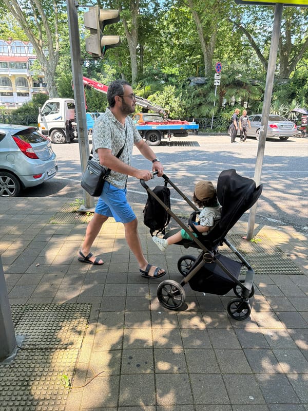 Summer morning at Sochi's Riviera Park amusement area