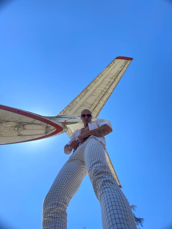 Tourist photos at vintage airplane display in Pordim