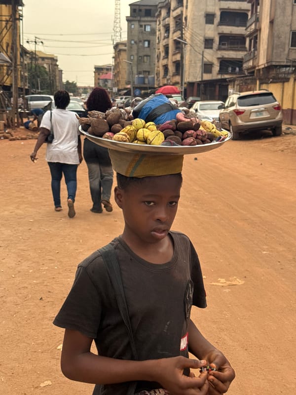 Morning street life documented in Onitsha, Nigeria