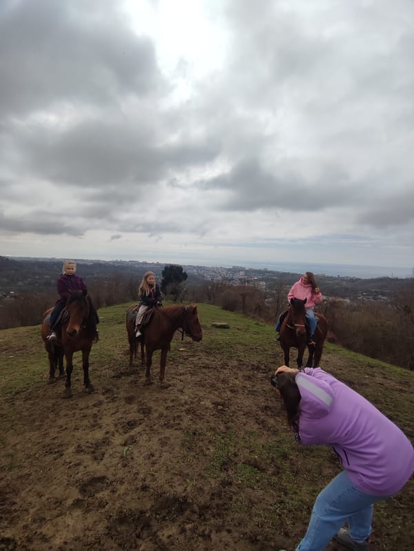 Horseback riding and outdoor activities documented in Bestuzhevskoye, Russia