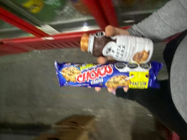 Late-night snack run captured at Puebla convenience store
