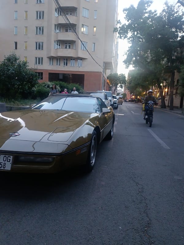 Gold Corvette spotted parked on Yerevan street