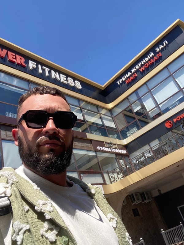 Gym, market mushrooms, and flowers in Makhachkala