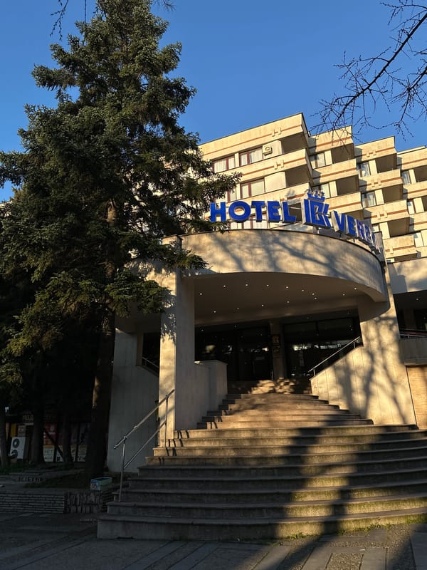 Morning street scenes documented around Hotel Rila, Stara Zagora