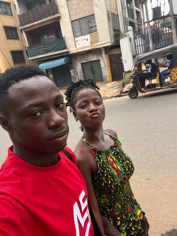 Street market and daily foot traffic in Nkpor, Nigeria