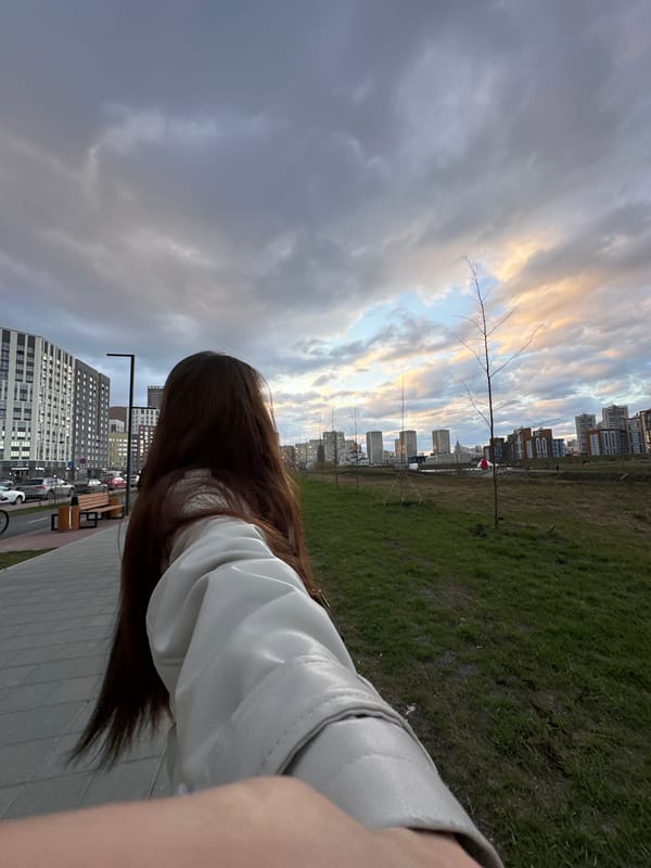 Woman takes selfie in Yekaterinburg park area