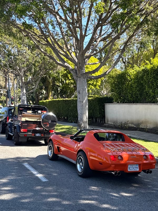 Traffic queue forms on Beverly Hills street Wednesday evening
