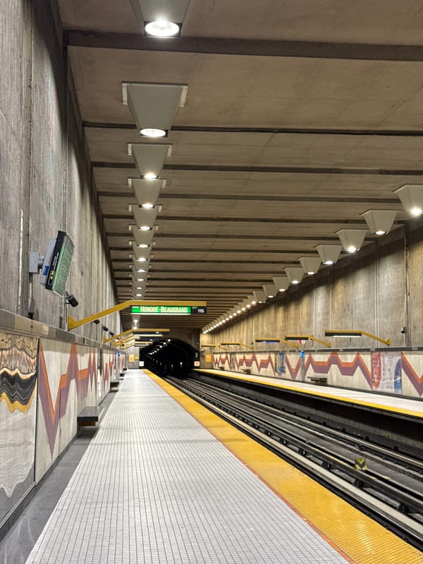 Montreal metro journey documented across multiple stations during afternoon