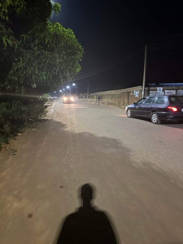 Nighttime street scenes documented in Bukuru, Nigeria