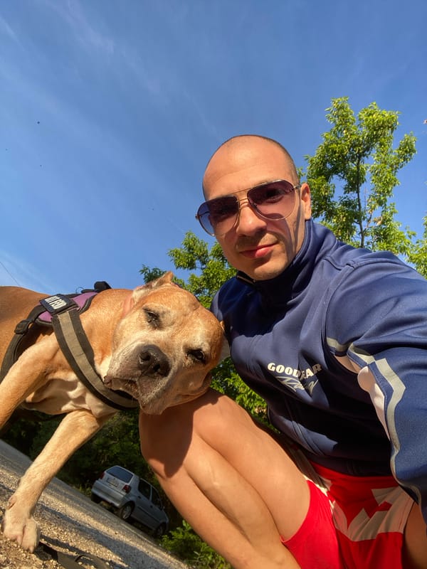 Man Takes Early Morning Selfie With Dog in Bulgaria