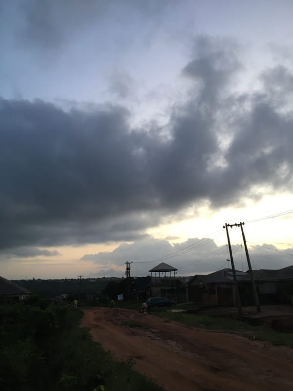 Storm clouds gather over Agege at dusk