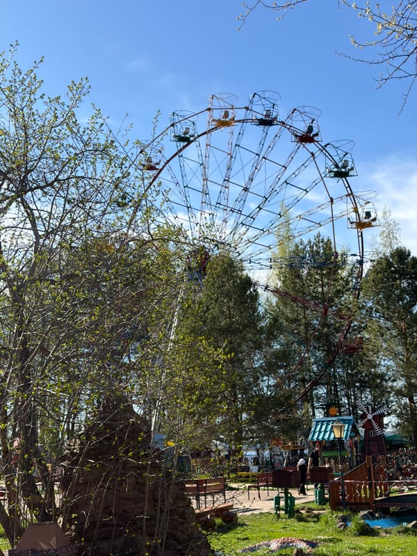 Visitor documents Children's Park attractions in Chaikovsky, Russia