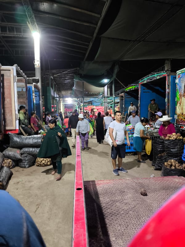 Morning market activity documented in Trujillo, Peru