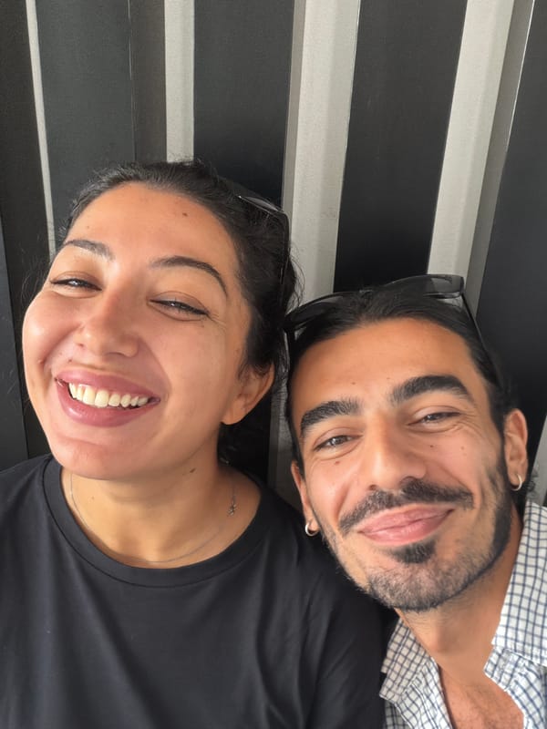 Couple takes late-night selfie in Mengwi, Indonesia