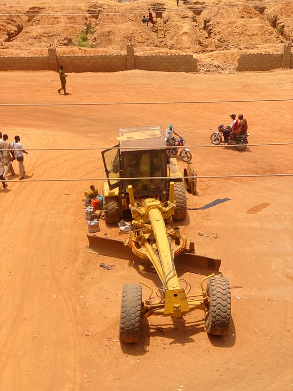 Road construction work documented in Tudun Wada, Nigeria
