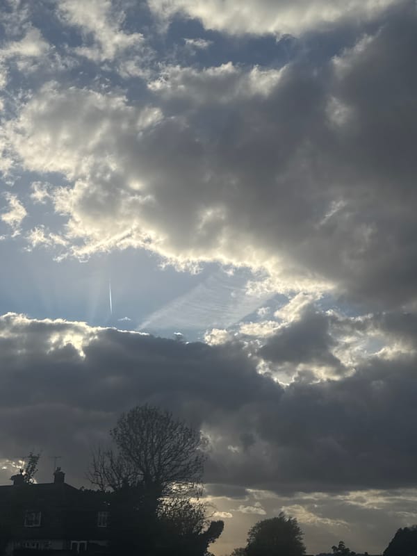 Dramatic cloudy sky photographed from ground level in London