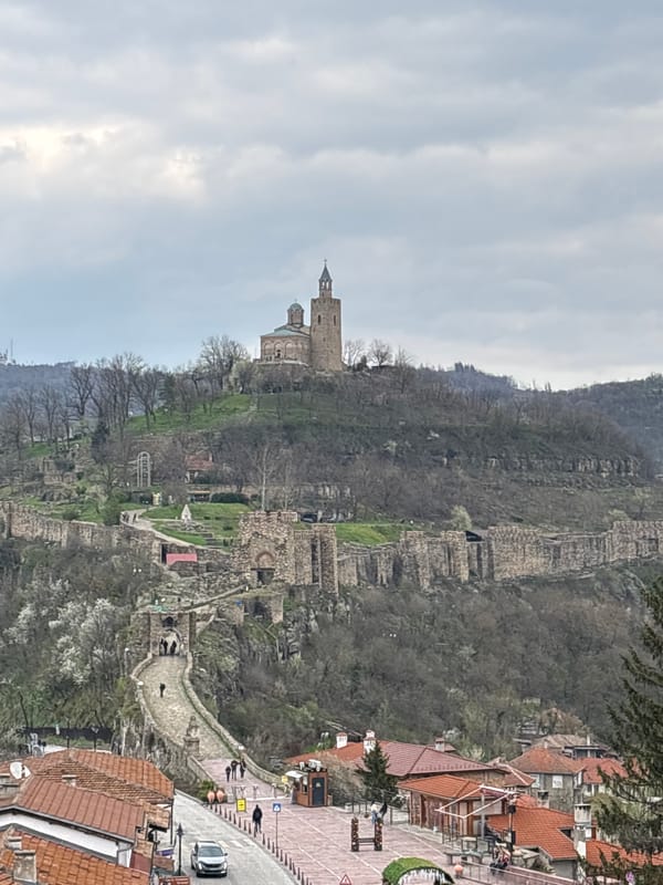 Medieval Tsarevets Fortress documented in Veliko Tarnovo, Bulgaria