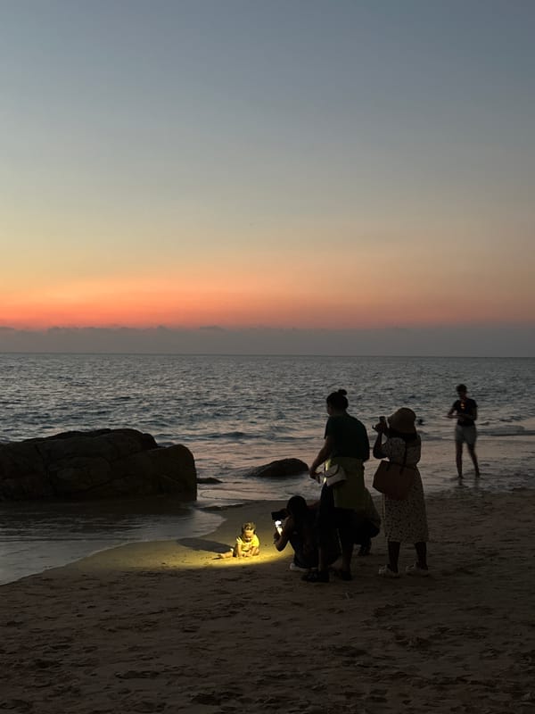 Sunset selfie and scenic views captured at Sakhu beach