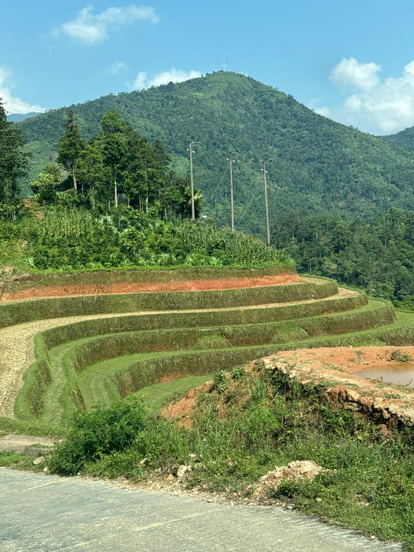 Morning mountain landscapes documented in Vietnamese rural commune