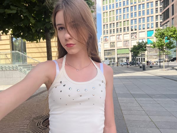Selfie session on a sunny afternoon in central Dnipro