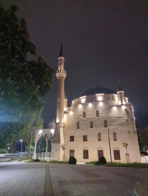 Evening stroll documents illuminated historic Razgrad landmarks