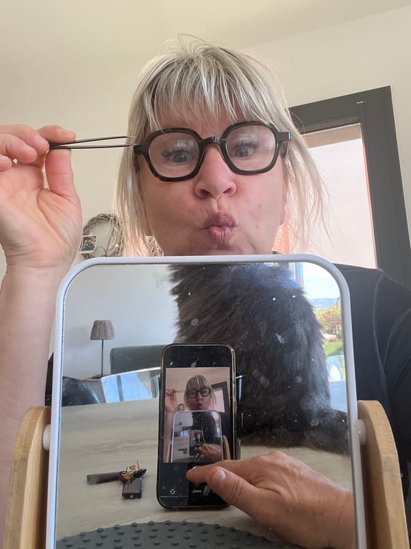 Morning selfie routine documented in French village