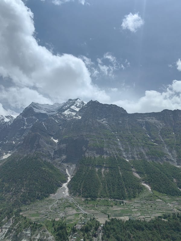 Gondhla village: fort, wildflowers, and Himalayan peaks