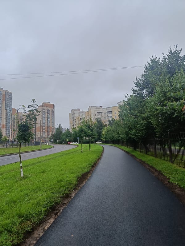 Saint Petersburg park walk with Orthodox churches in view