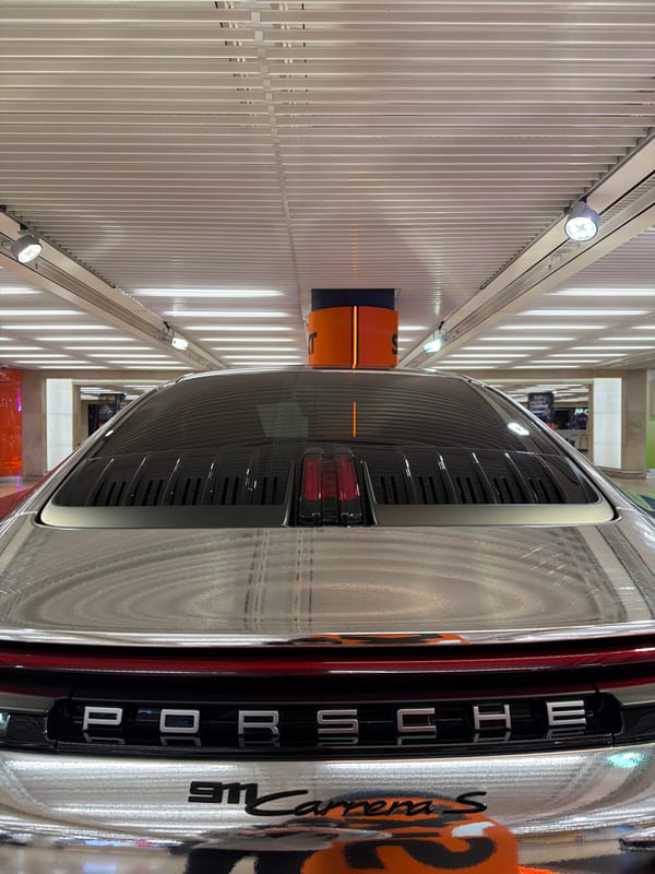 Silver Porsche 911 spotted in Frankfurt showroom