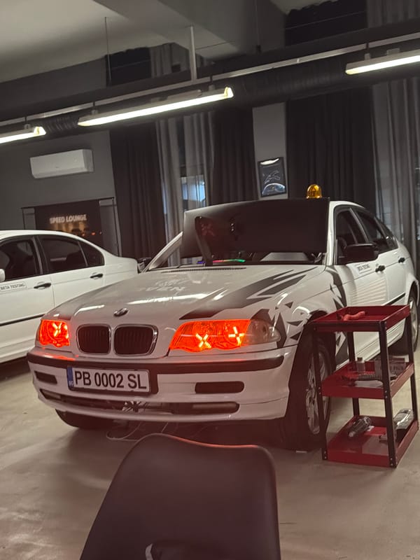 Modified BMW spotted at automotive workshop in Plovdiv