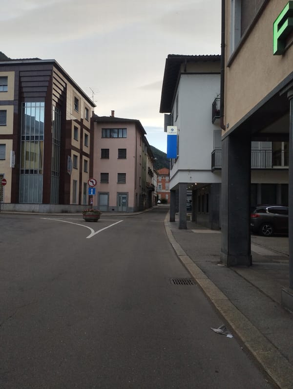 Morning stroll through Biasca's streets and cafe districts