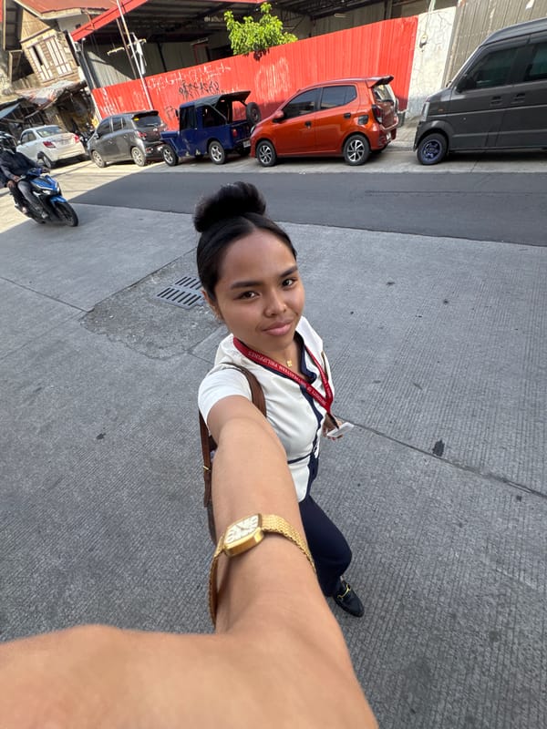 USEP student in uniform, selfies and street scenes in Davao City