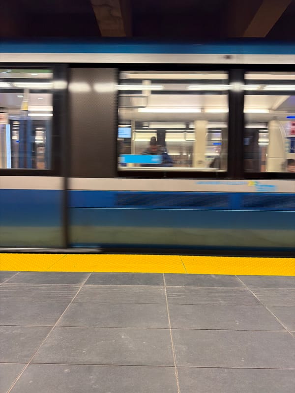 Montreal Metro train spotted at Laval station platform