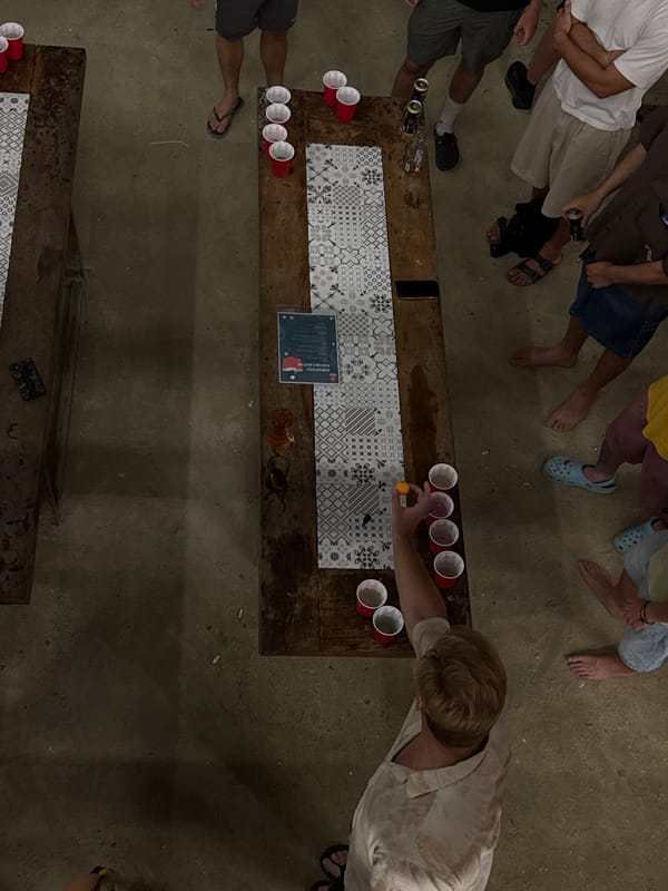 Young adults gather for beer pong night in General Luna