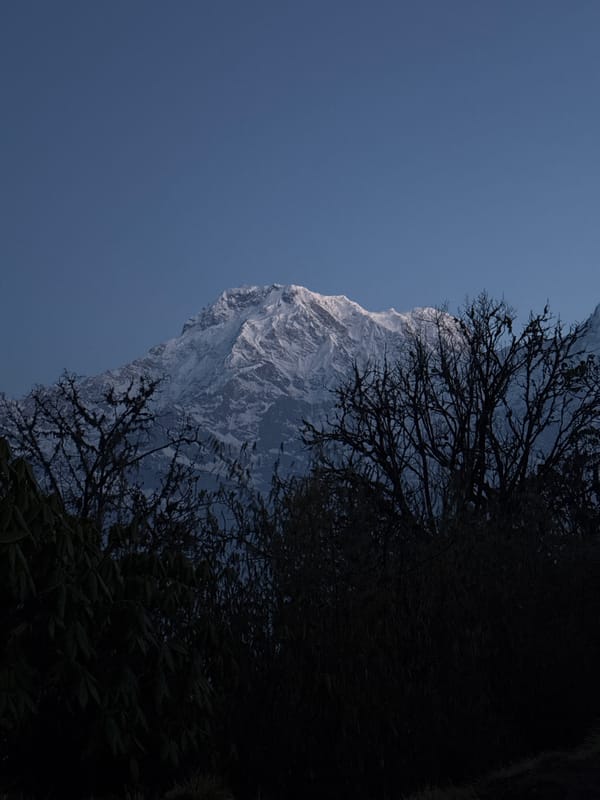 Evening mountain scenes captured in Lwang Ghalel, Nepal