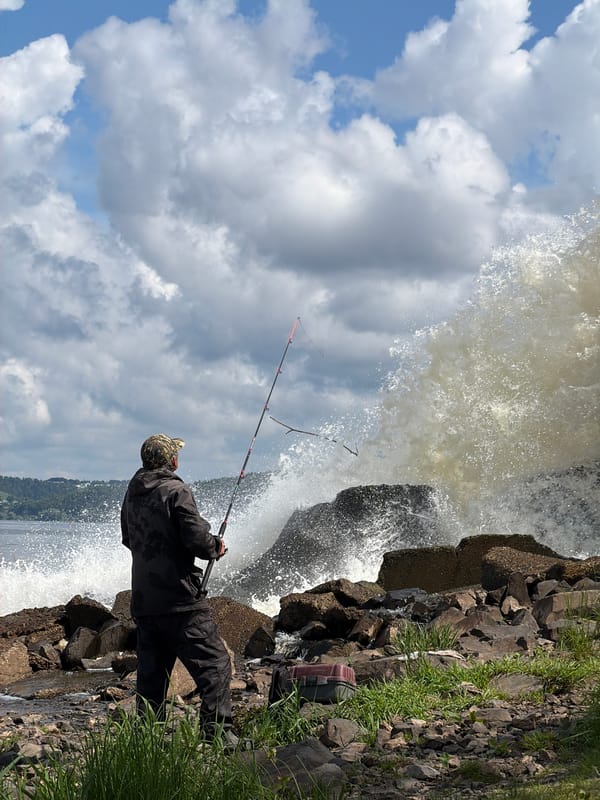 A summer day exploring the rocky shores of Ol'khovskoye