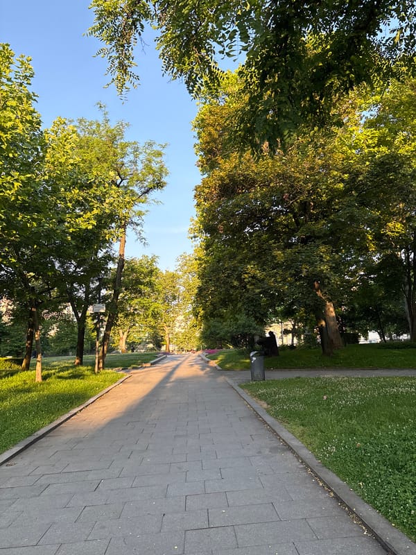 Early morning park scenes captured in Sofia, Bulgaria