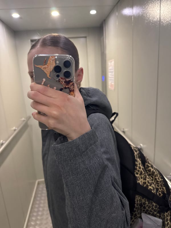 Person takes mirror selfie in elevator in Chaikovsky
