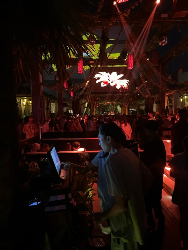 Outdoor nightclub energy in Kuta Selatan, Bali