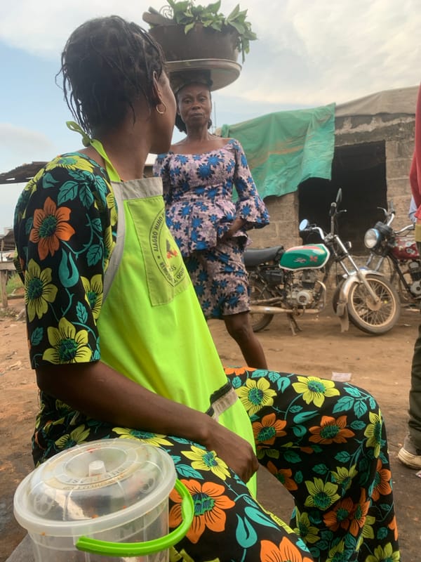 Afternoon street and market activity in Shagamu, Nigeria