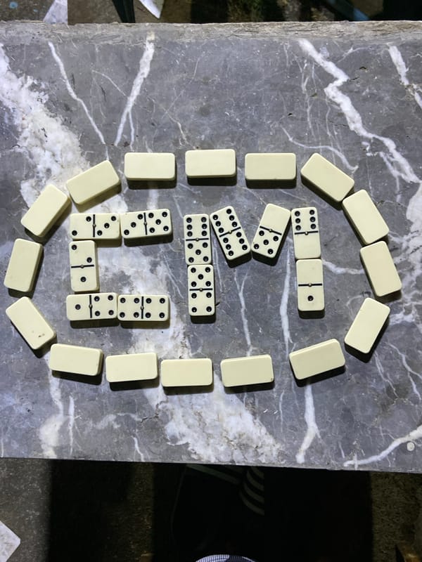 Dominoes arranged in decorative patterns in Venezuela