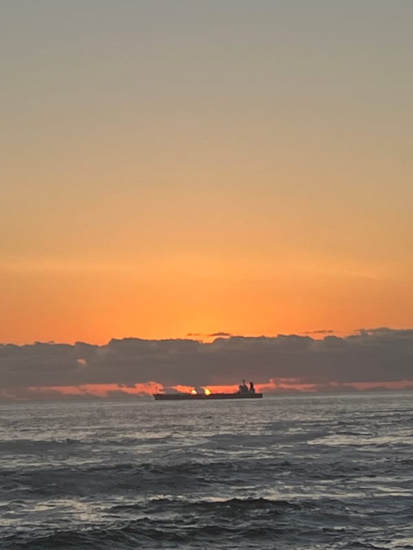 Sunset seascape captured near Arica, Chile coastline