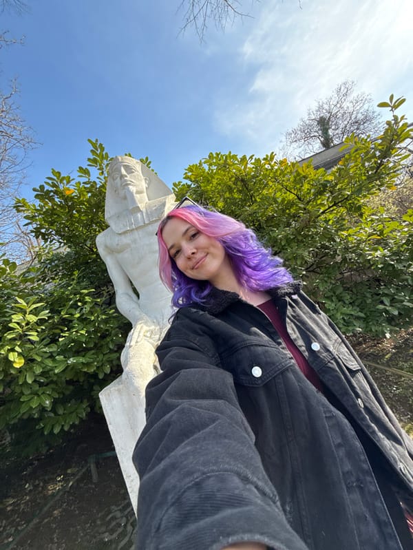 Woman with colorful hair enjoys day at Zagreb Zoo