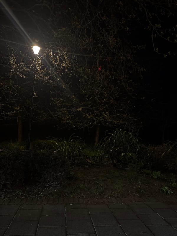 Nighttime street scene captured in London