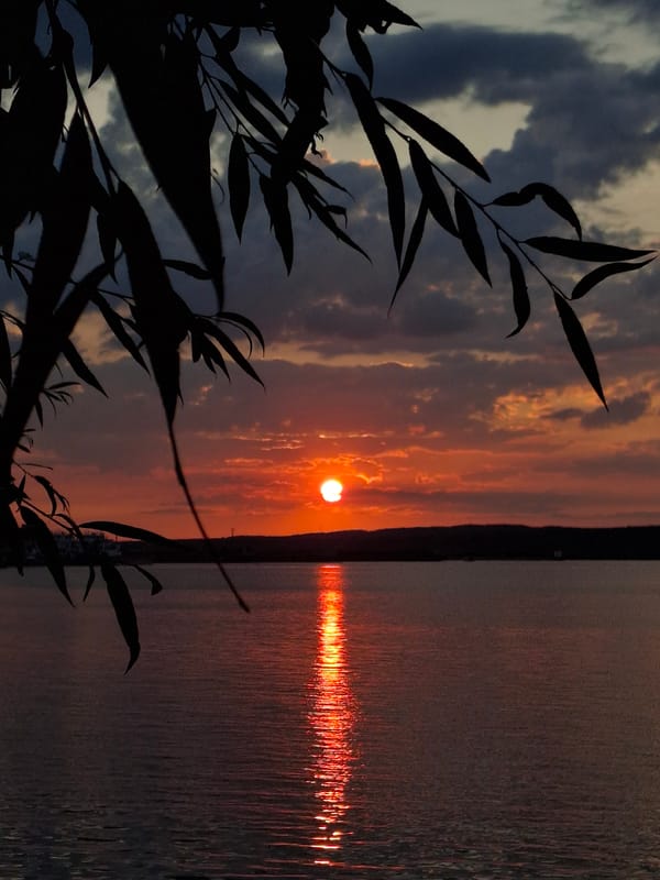 Sunset over the Kama River in Chaikovsky, Russia