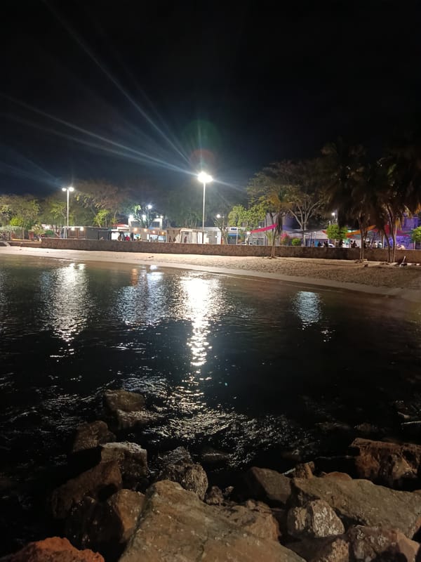 Nighttime coastal scenes documented in Juan Griego, Venezuela